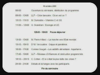 LLP - Programme du Séminaire du 10 octobre 2009