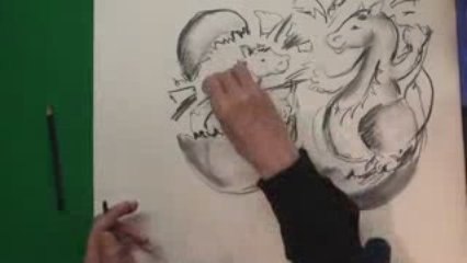 Baby Dragons drawing by Cheri Marlow of Carrousel Studios