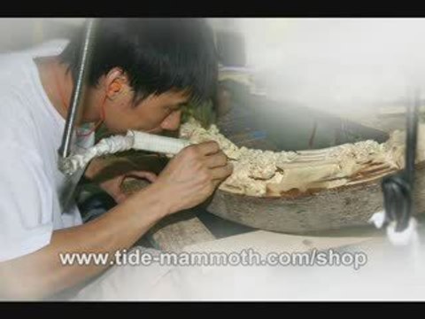 mammoth ivory tusk carving by tide-mammoth artists