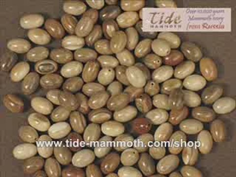 mammoth ivory oval beads handcrafted 6mm to 14mm