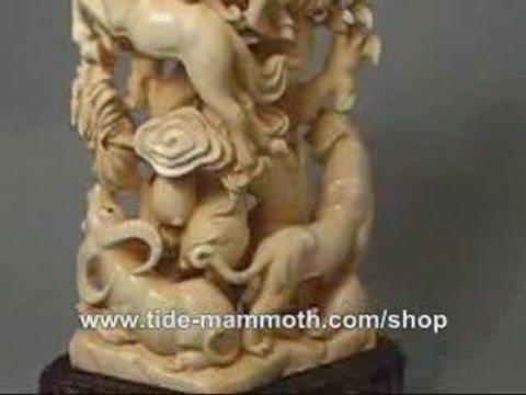 mammoth ivory carving Chinese 12 Zodiac Animals Dragon 37215