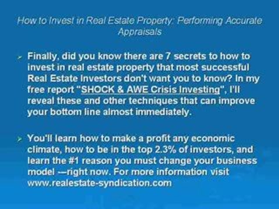 How To Invest In Real Estate Property –Expert AppraisalGuide
