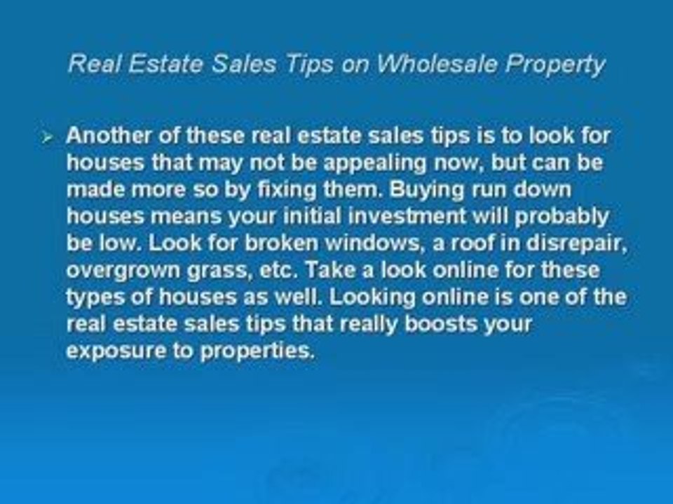 Real Estate Sales Tips-All About Wholesale Property