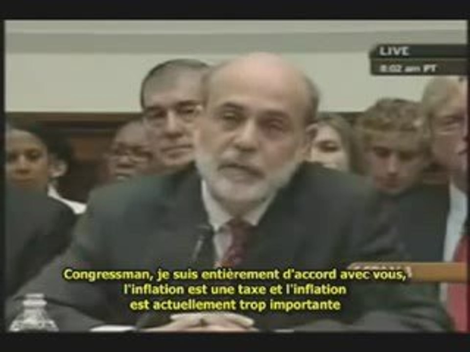 FED: "L'inflation est une taxe" Ben Bernanke