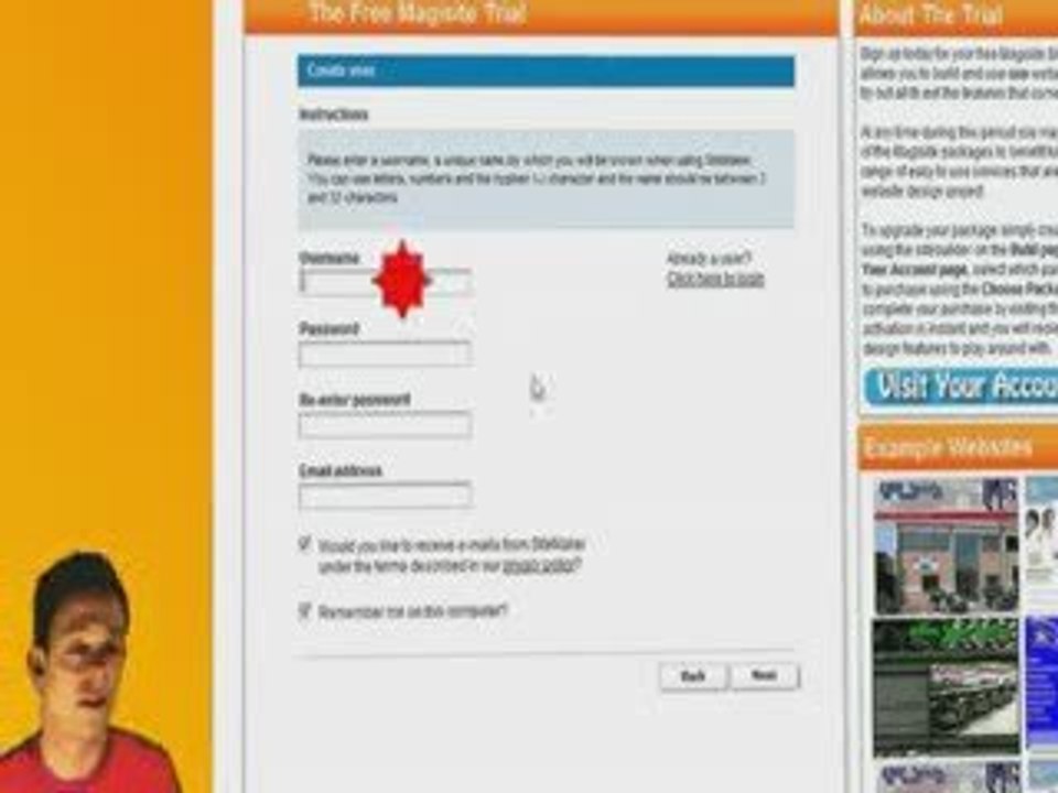 Magisite Sign Up. Part 2