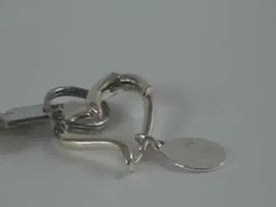 Personalized Contemporary Heart Key Chain with Oval Tag