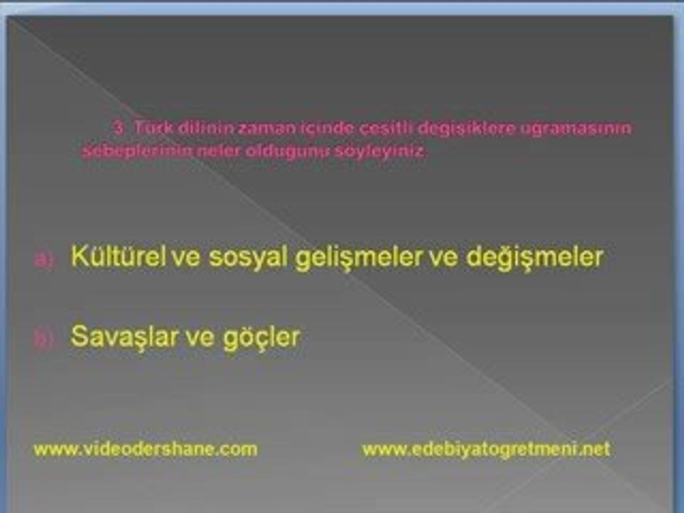 trk dlinn trihi glişmi ve türkiye türkçesi hazırlık soruları