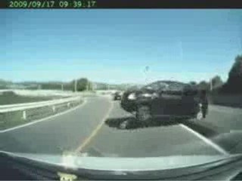accident  voiture dash cam in board