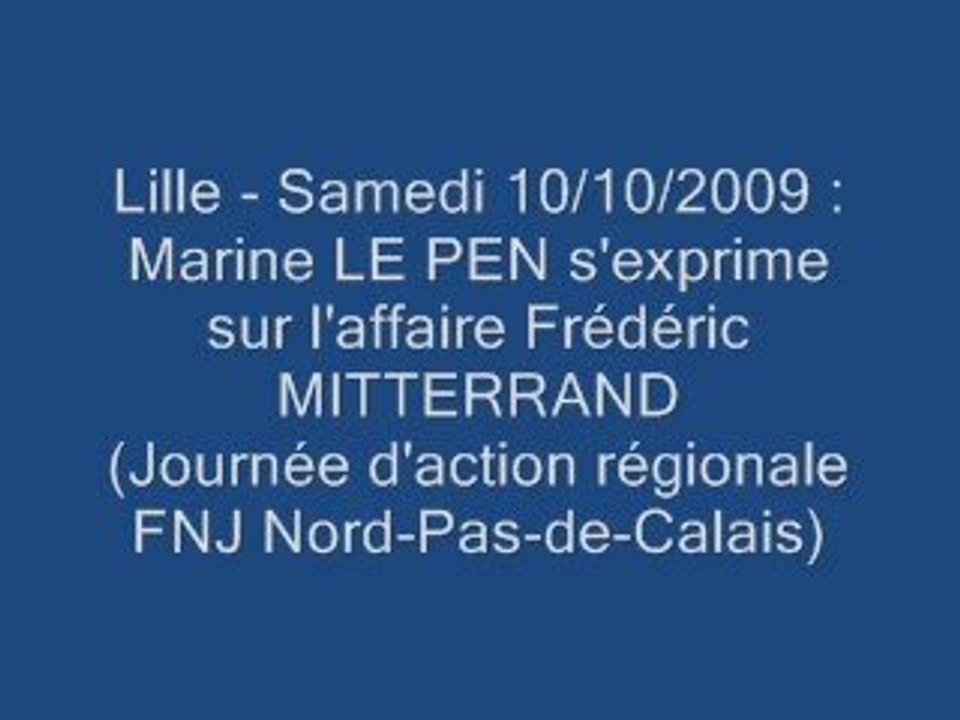 La jurisprudence Mitterrand selon Marine Le Pen