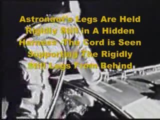 Moon Landing Hoax- Support Cord Holds up Astronaut's Legs