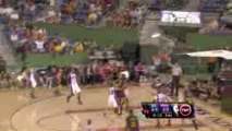 NBA rookie grabs the rebound and lays it in for two.