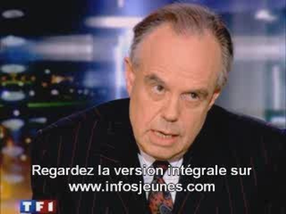 Pédophilie? Réponse de Frédéric Mitterrand au JT 20h TF1