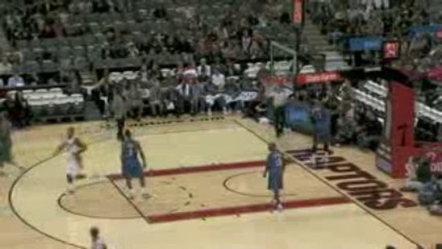 Amir Johnson grabs the rebound for the dunk.