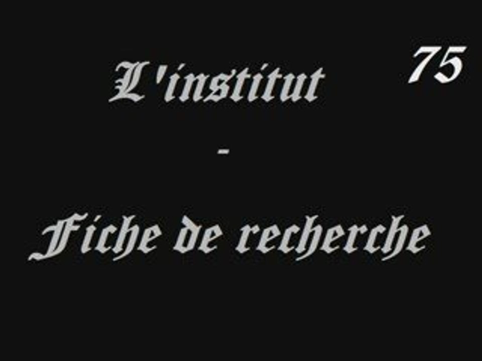 L'INSTITUT - Fiche de recherche