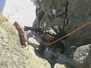 Alpine climbing on Pointe Lachenal, Chamonix