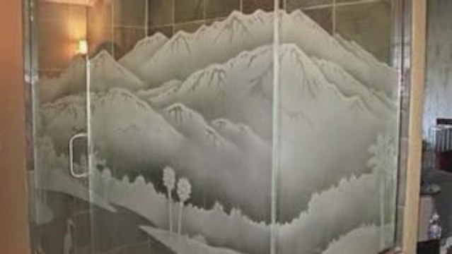 Etched Glass, Carved Glass Shower Enclosures by Sans Soucie
