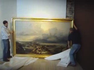 Installation du tableau d'Isabey au château-musée de Dieppe