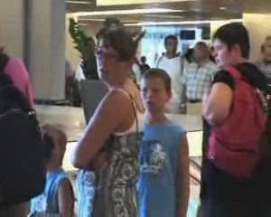 Girl travels in suitcase