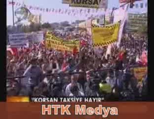 TAKSİCİLER KORSANA HAYIR MİTİNGİ DÜZENLEDİ BÖLÜM-1