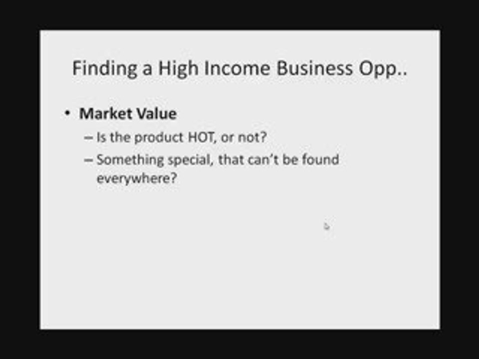 2 Tips for Finding a High Income Business Opportunity