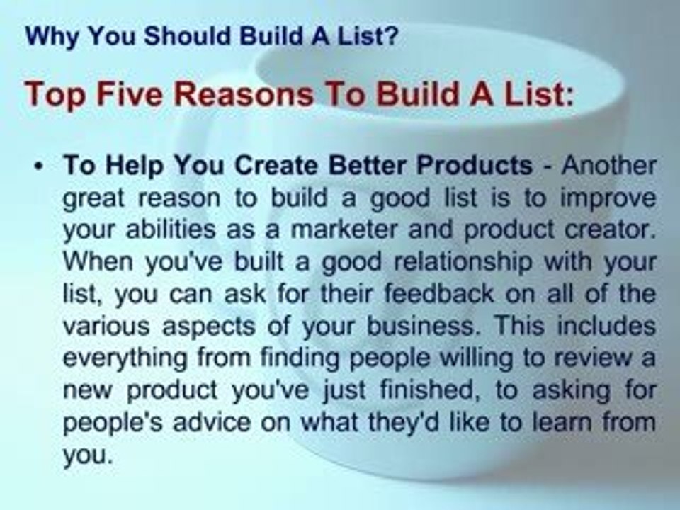 Why You Should Build A List?