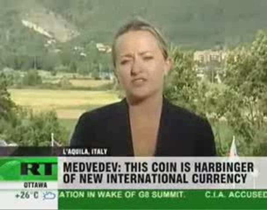 Medmedev - future monnaie mondiale au G8 d'Aquila en Italie