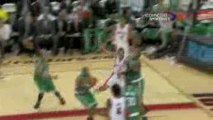 NBA Ray Allen rips this ball away and gets it ahead to Marqu