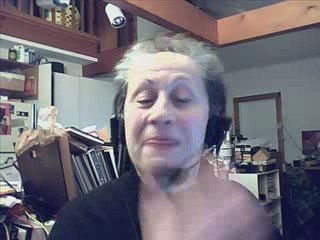 Sophie cracking up on webcam