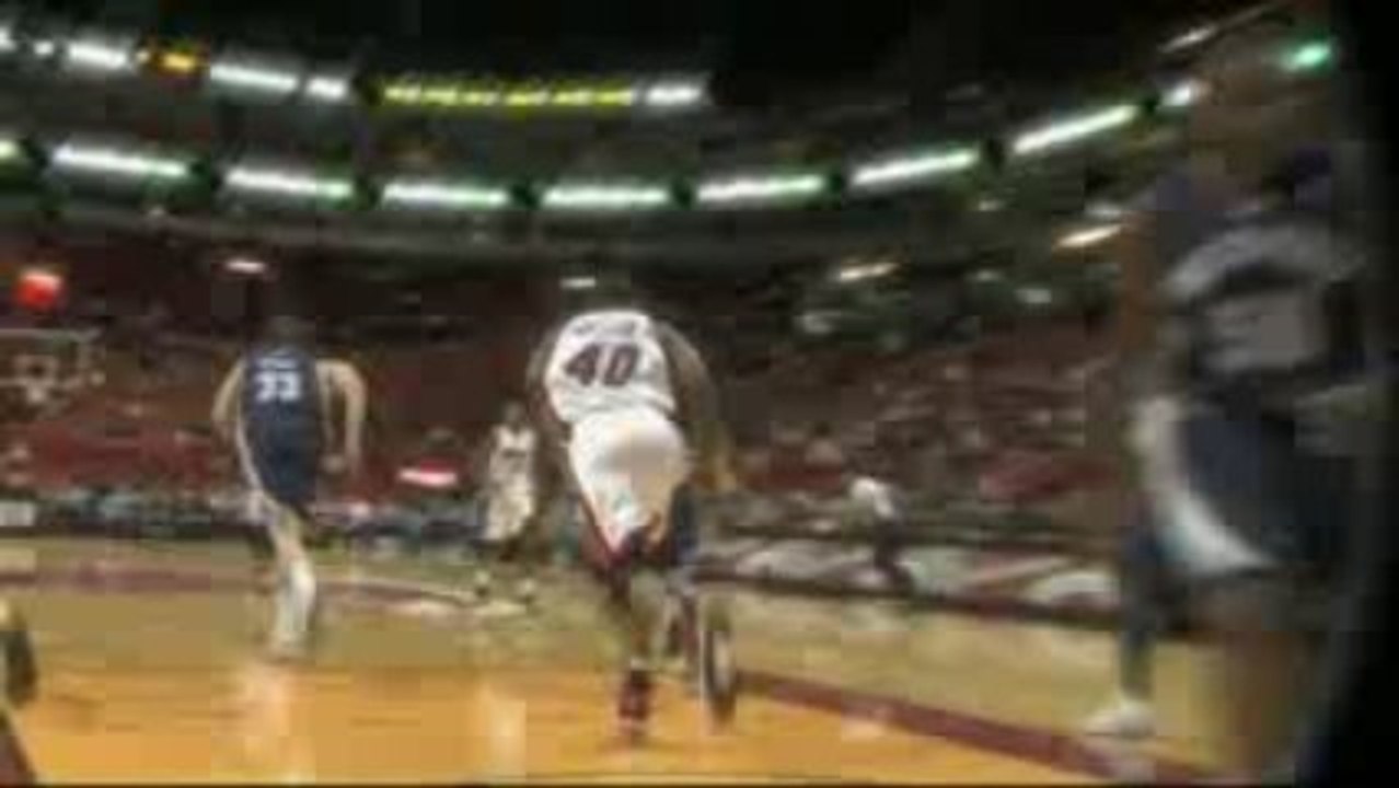 NBA Udonis Haslem puts down this dunk with authority.