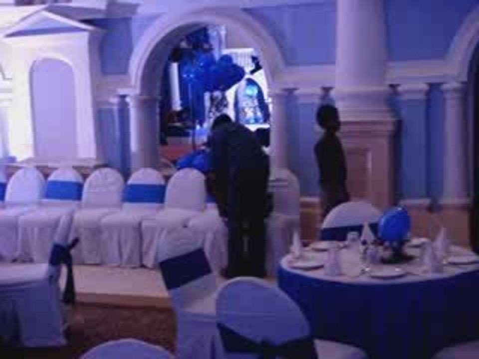 BLUE THEME HALL DECORATION CRAZY CHAPS +91 98261 81112
