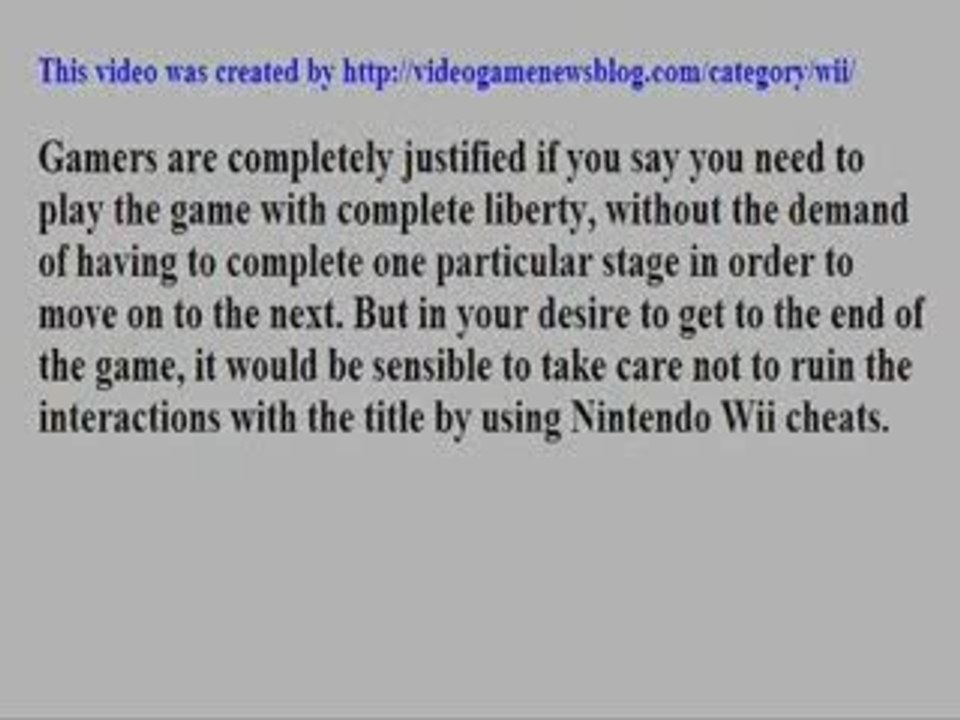 Why Use Nintendo Wii Cheats?