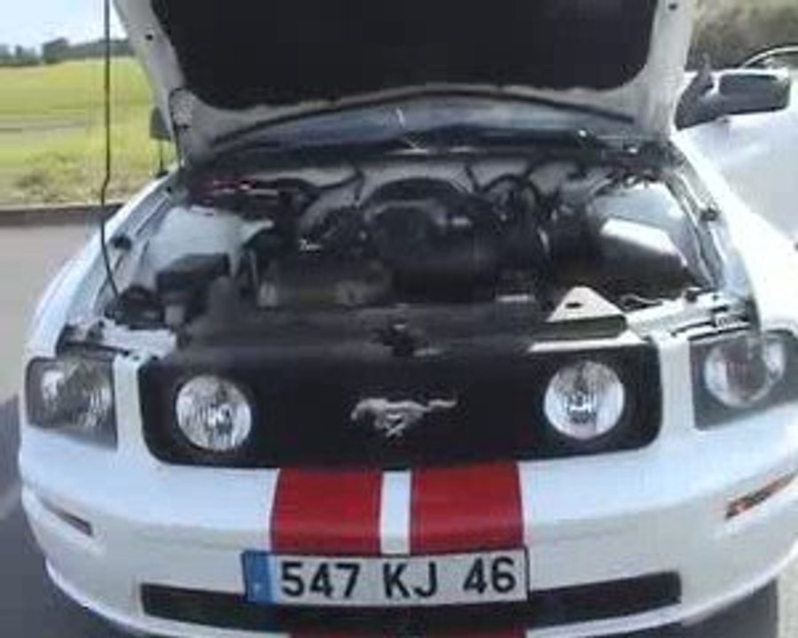 Ford Mustang GT V8 4.6L blanc bandes rouges 2005 #349-240