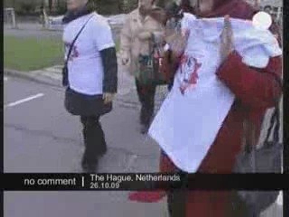 Les victimes de Srebrenica manifestent devant le TPI