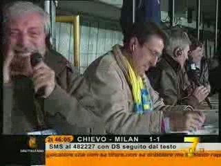 Crudeli piange durante Chievo-Milan