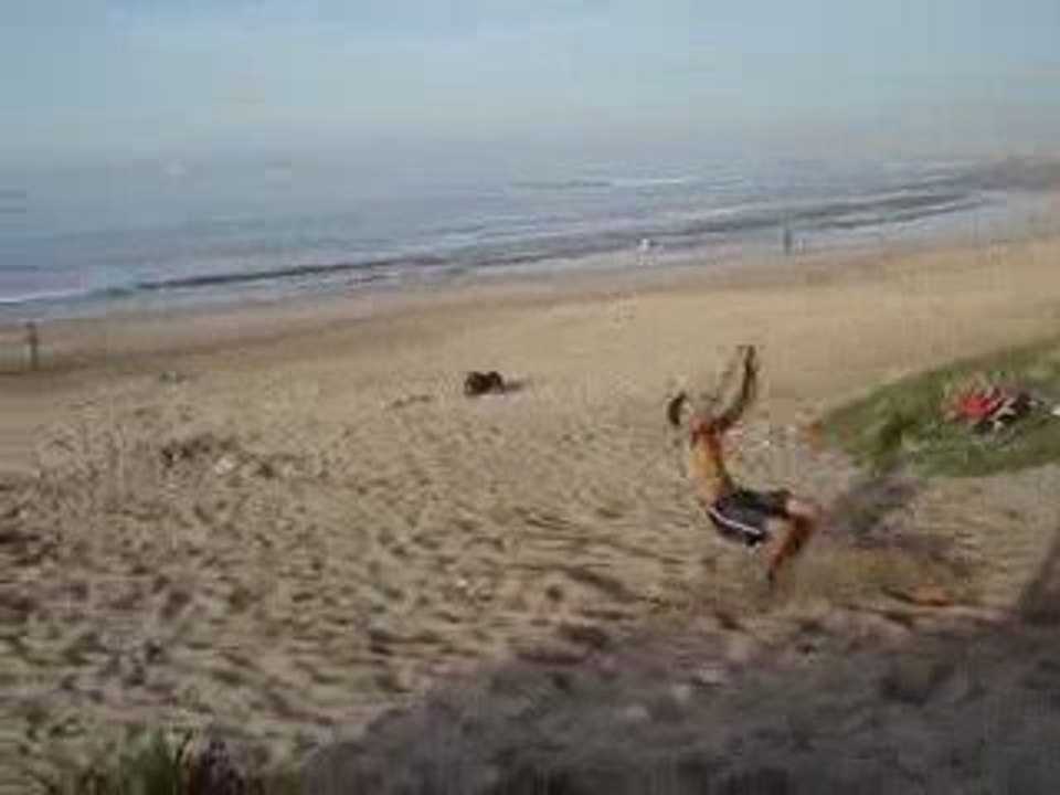 double back to double front (on sand)
