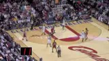 NBA LeBron James sails one to Jamario Moon for the alley-oop