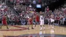 NBA Brandon Roy drives to the basket and finishes with autho