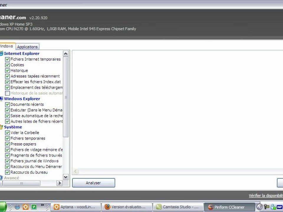 Utilisation de Ccleaner