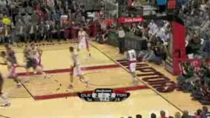 NBA LeBron James connects with Anthony Parker with the behin