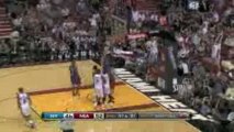 NBA Mario Chalmers hits Dwyane Wade for the nice dunk.