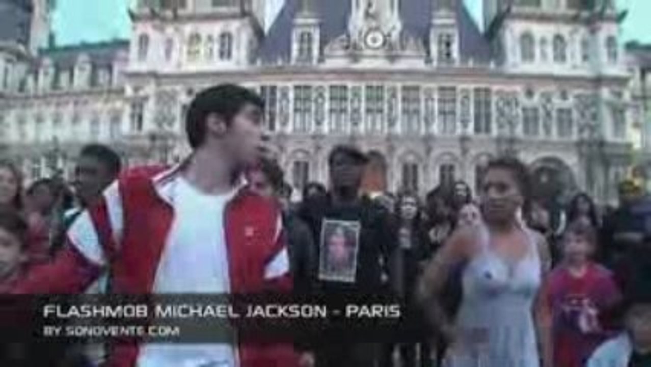 Flashmob Michael Jackson Paris Hôtel de Ville le 28/10/2009