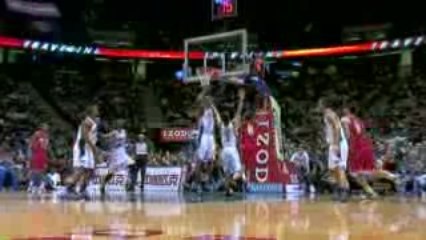 NBA Superman flies above Courtney Lee to rip the ball out of