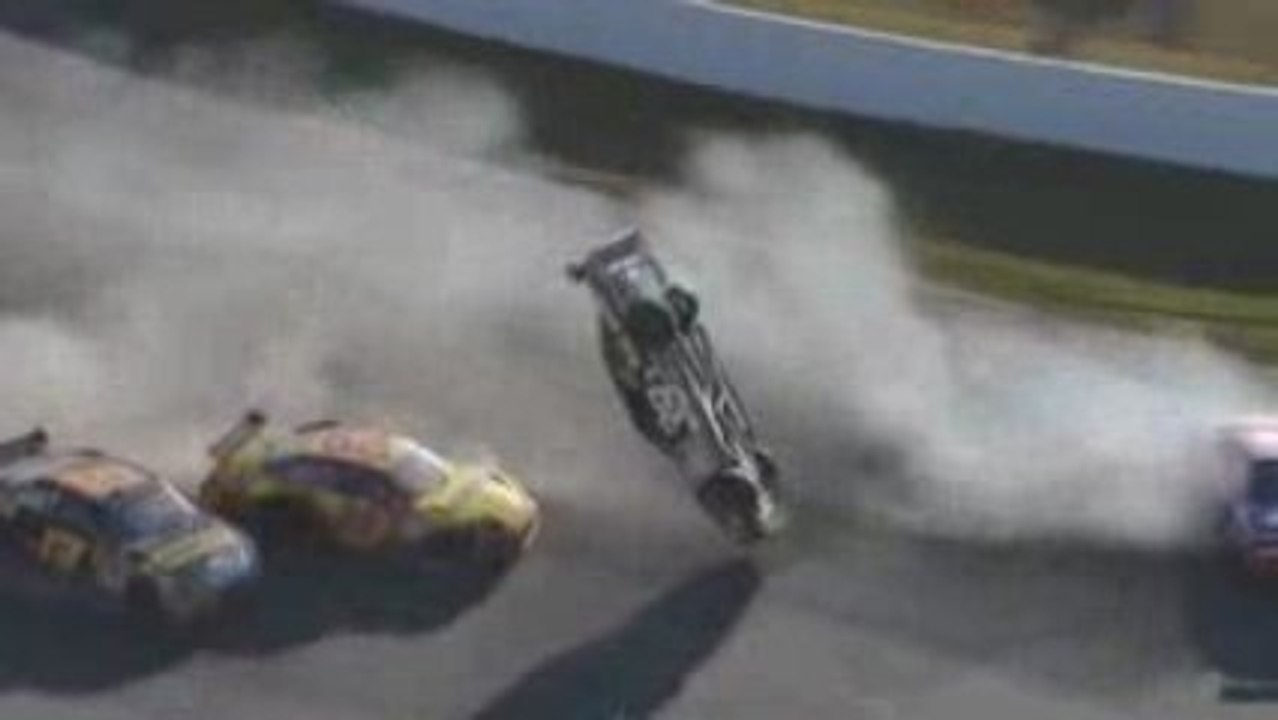 nascar sprint cup talladega 2009 newman flip big big crash