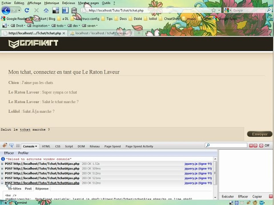 Tutoriel Vidéo : Réaliser un Tchat Ajax/PHP