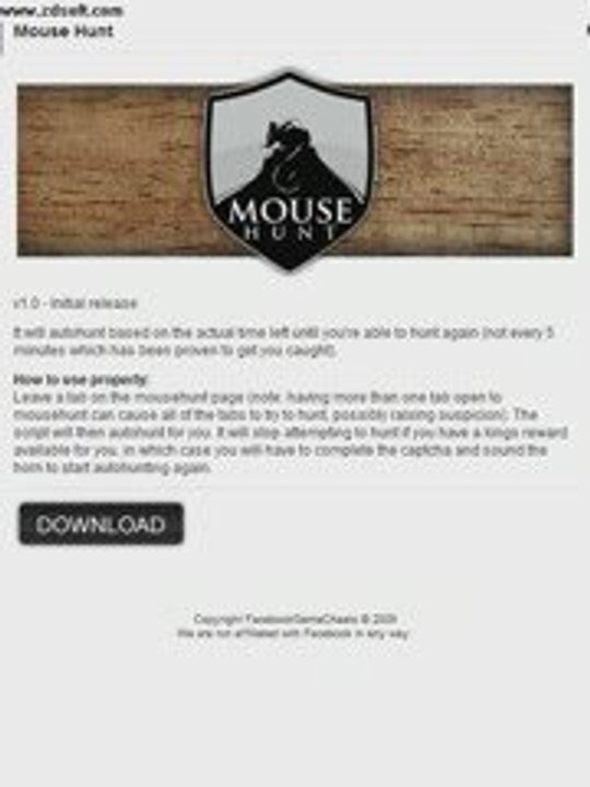 How to cheat Mouse Hunt on Facebook