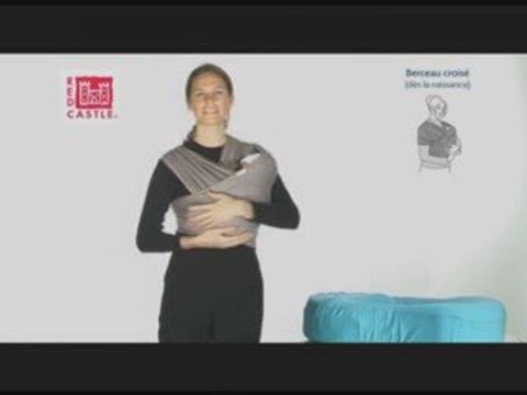 Echarpe portage bébé berceau double croisé (Red Castle)