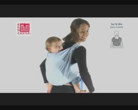 Echarpe portage dos (porte-bébé écharpe sur le dos)