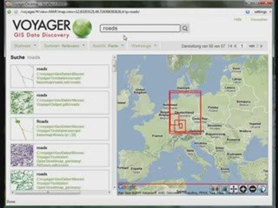 Voyager - Räumliche Suche und Textsuche