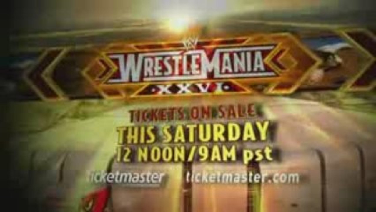 Wrestlemania 26 Tickets  On Sale this Sat. Nov 14
