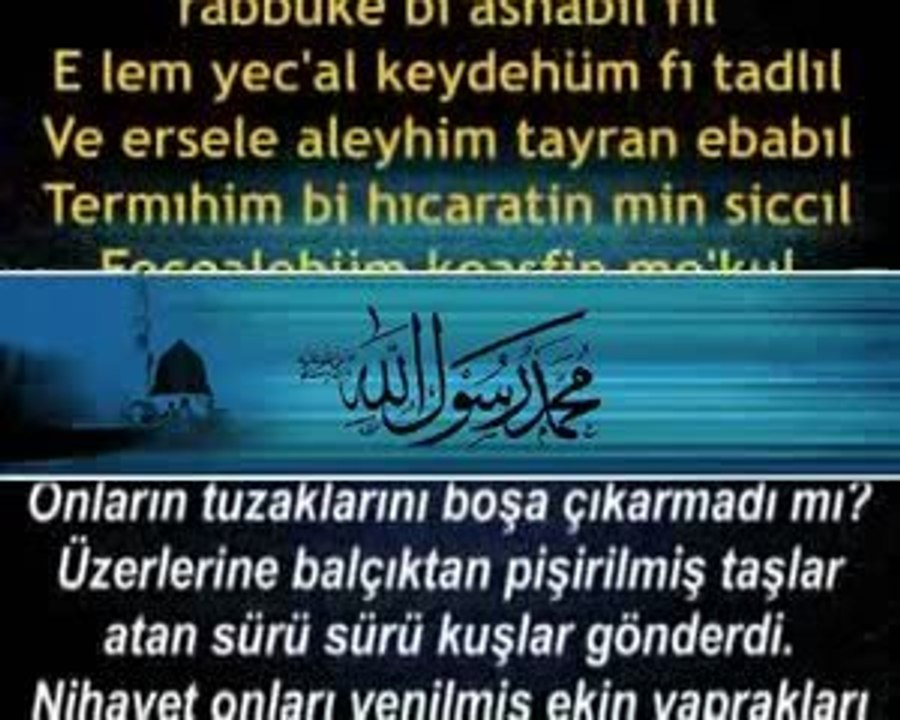 Fil Suresi - Evladi Resul  Kabe Imami Türkçe(Meali)
